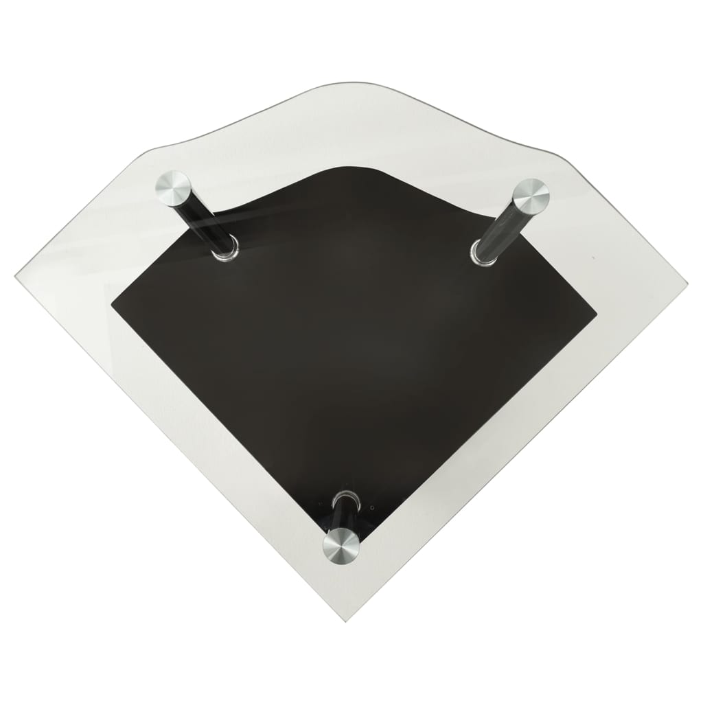 Bijzettafel 2-laags 38x38x50 cm gehard glas transparant zwart is nu te koop bij PeponiXL, paradijselijk wonen!