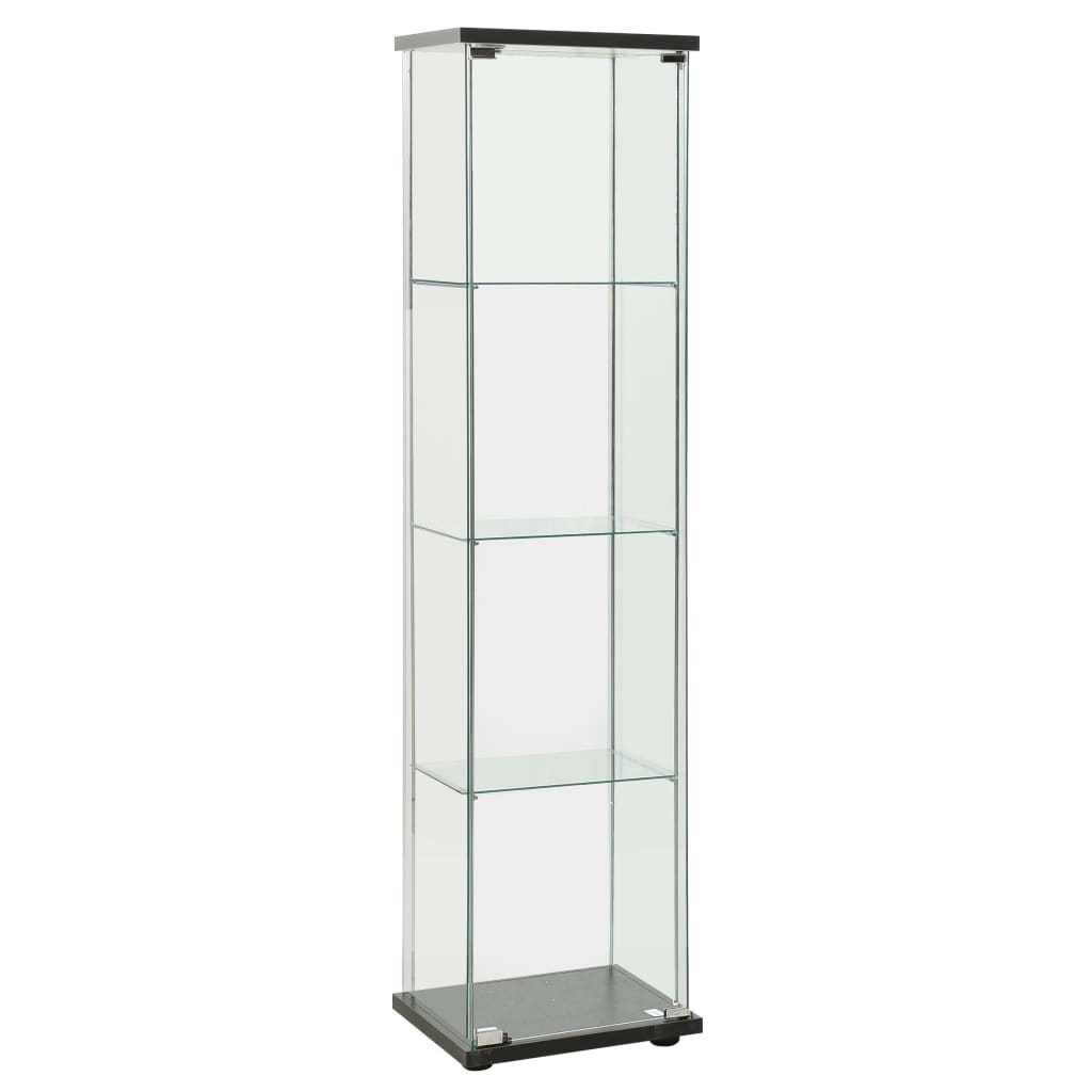 Vitrinekast gehard glas zwart is nu te koop bij PeponiXL, paradijselijk wonen!