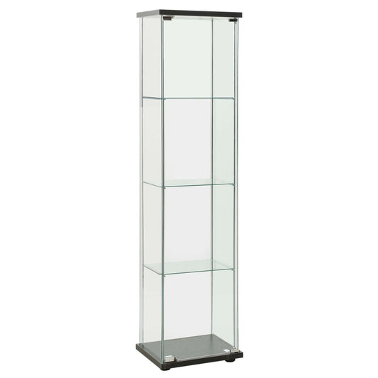 Vitrinekast gehard glas zwart is nu te koop bij PeponiXL, paradijselijk wonen!