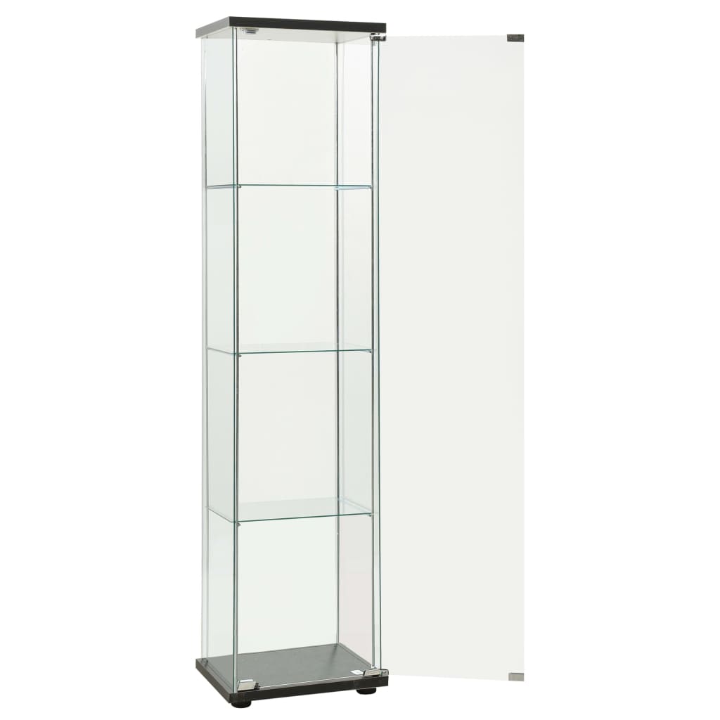 Vitrinekast gehard glas zwart is nu te koop bij PeponiXL, paradijselijk wonen!
