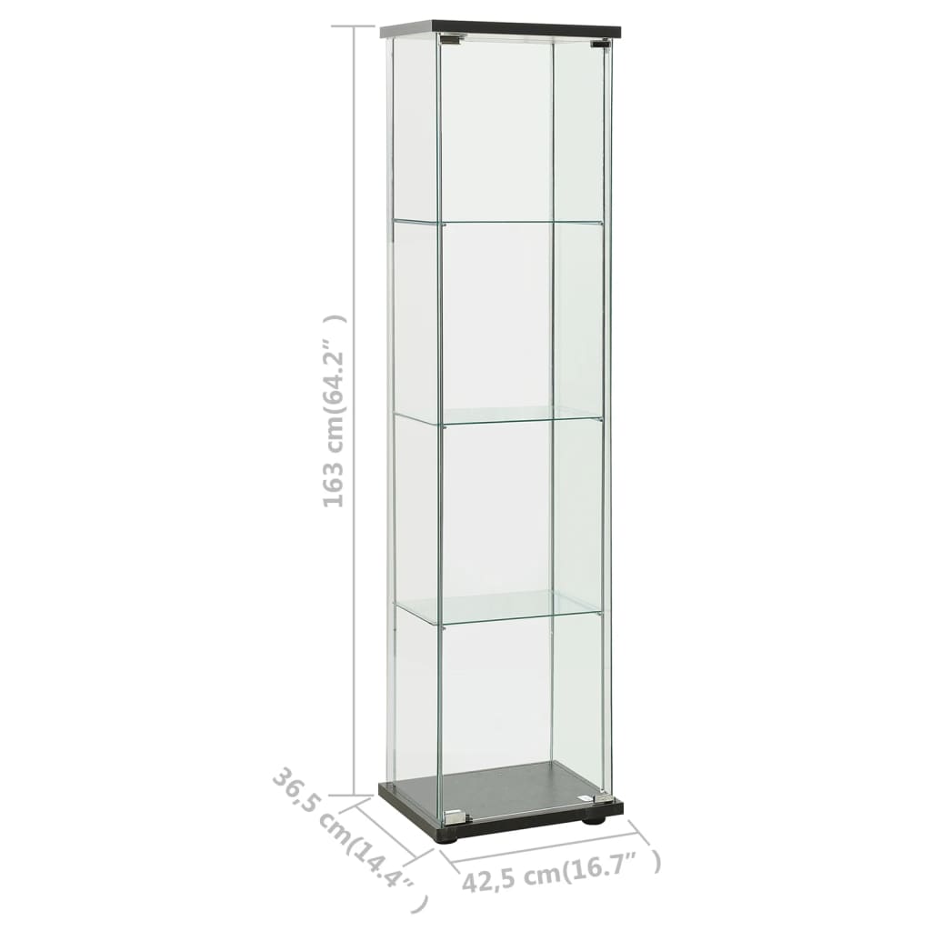 Vitrinekast gehard glas zwart is nu te koop bij PeponiXL, paradijselijk wonen!