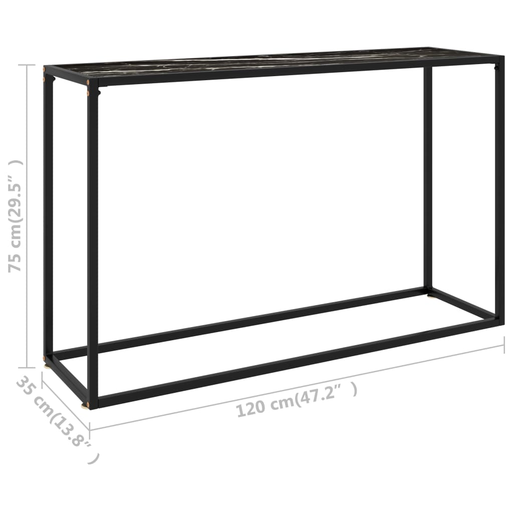 Wandtafel 120x35x75 cm gehard glas zwart is nu te koop bij PeponiXL, paradijselijk wonen!