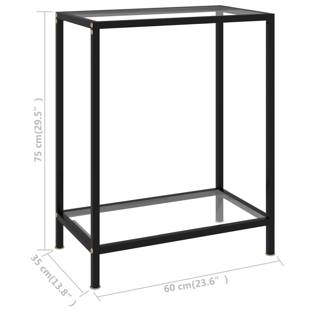 Wandtafel 60x35x75 cm gehard glas transparant is nu te koop bij PeponiXL, paradijselijk wonen!