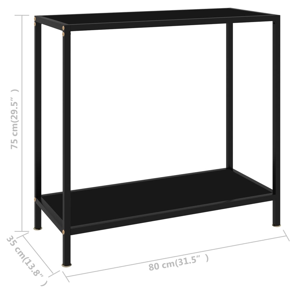 Wandtafel 80x35x75 cm gehard glas zwart is nu te koop bij PeponiXL, paradijselijk wonen!