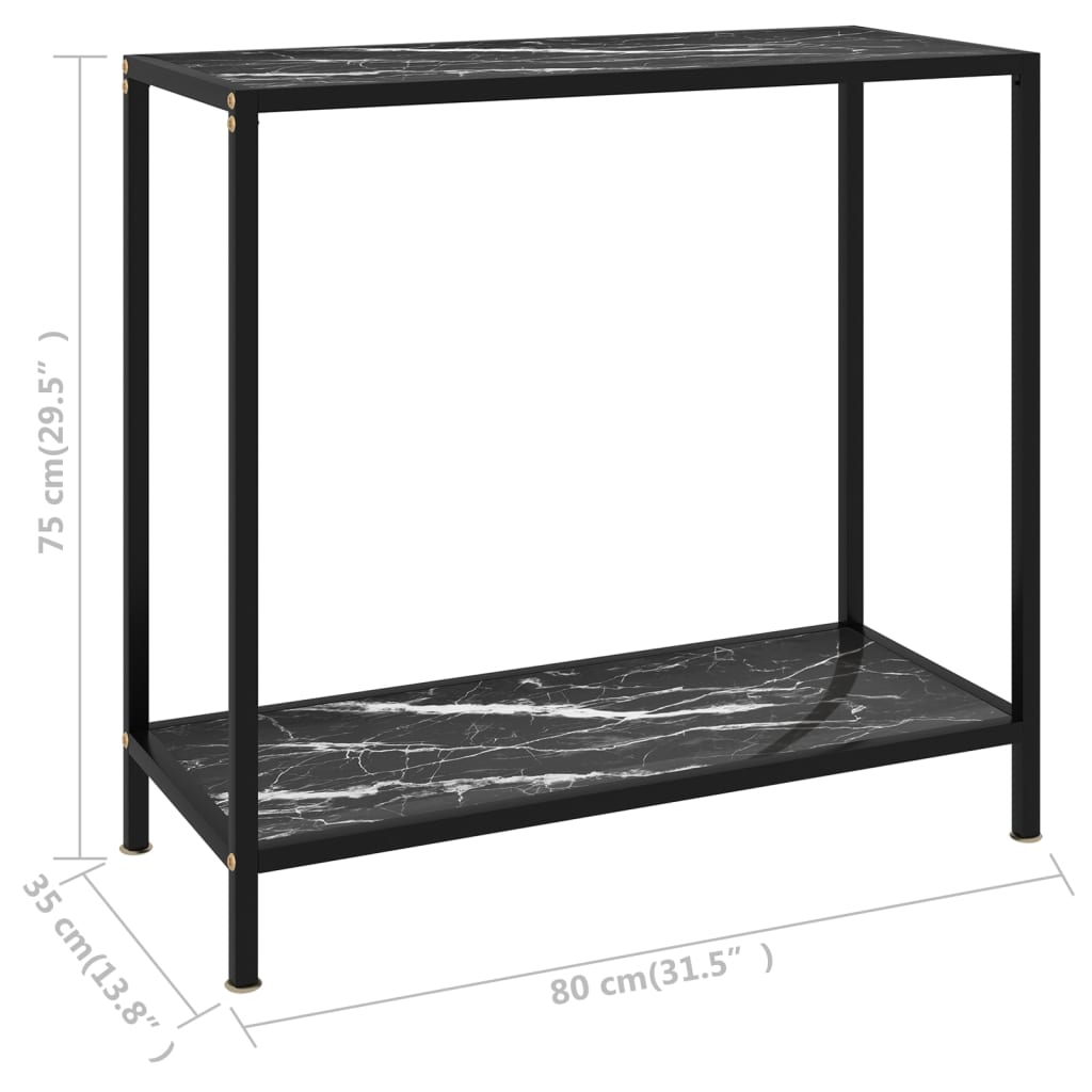Wandtafel 80x35x75 cm gehard glas zwart is nu te koop bij PeponiXL, paradijselijk wonen!