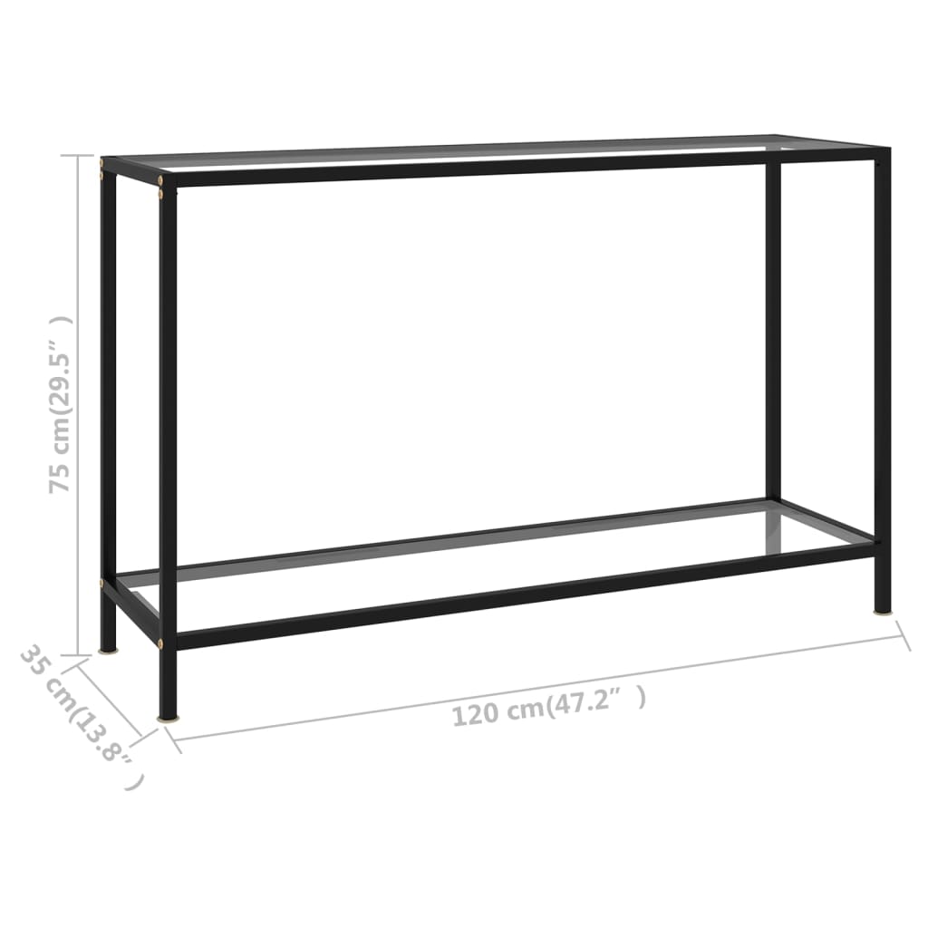 Wandtafel 120x35x75 cm gehard glas transparant is nu te koop bij PeponiXL, paradijselijk wonen!