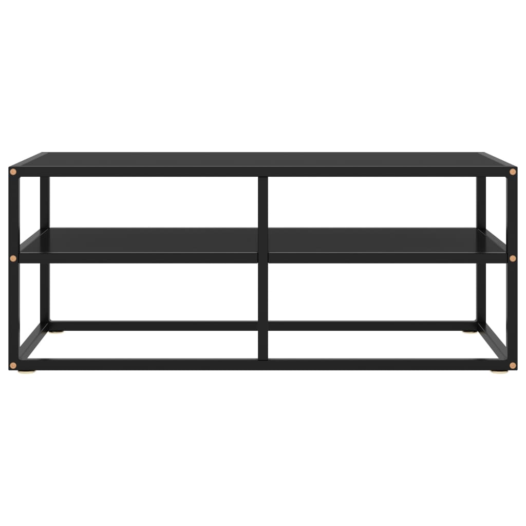 Tv-meubel met zwart glas 100x40x40 cm zwart is nu te koop bij PeponiXL, paradijselijk wonen!