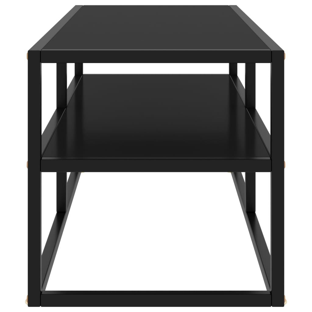 Tv-meubel met zwart glas 100x40x40 cm zwart is nu te koop bij PeponiXL, paradijselijk wonen!