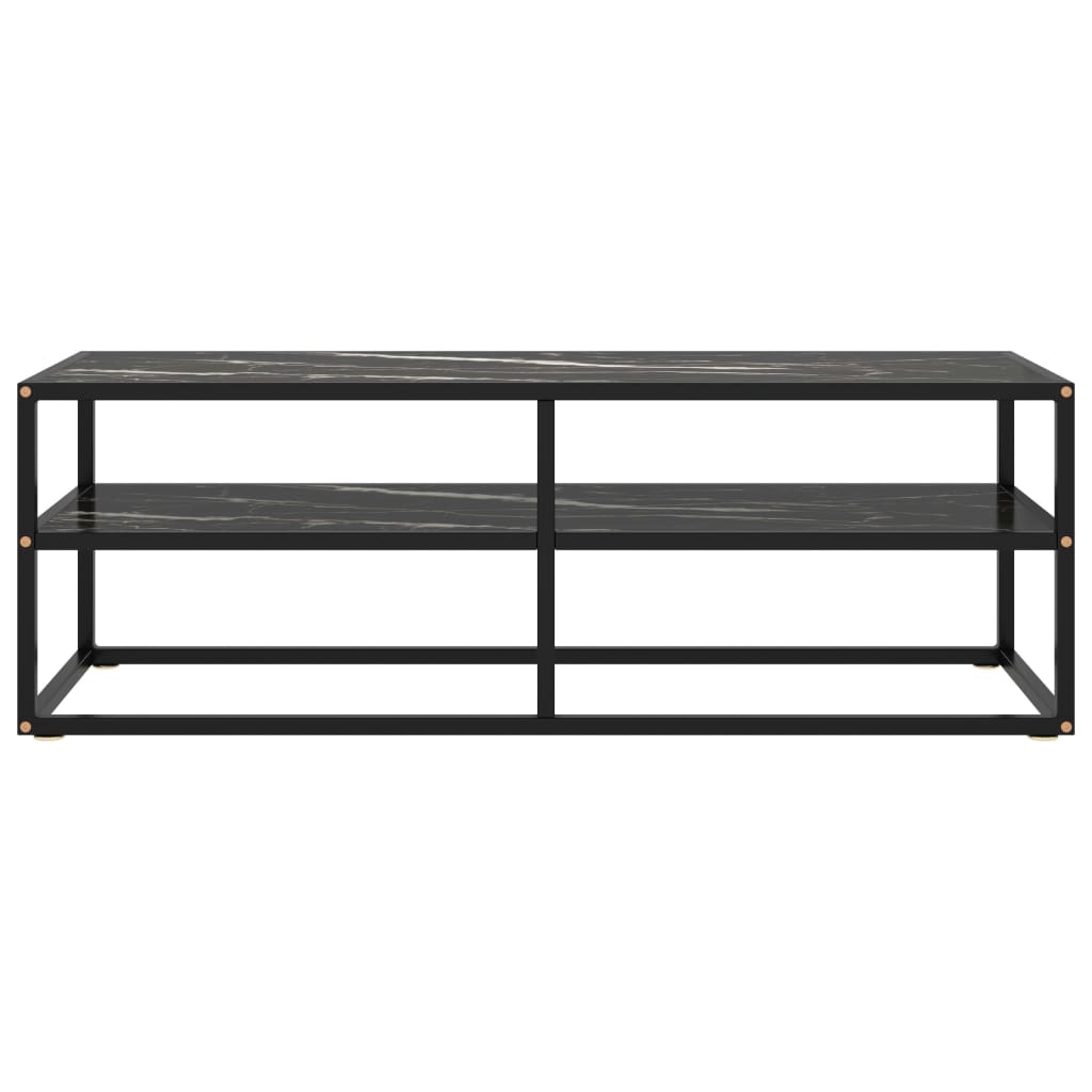 Tv-meubel met zwart marmerglas 120x40x40 cm zwart is nu te koop bij PeponiXL, paradijselijk wonen!
