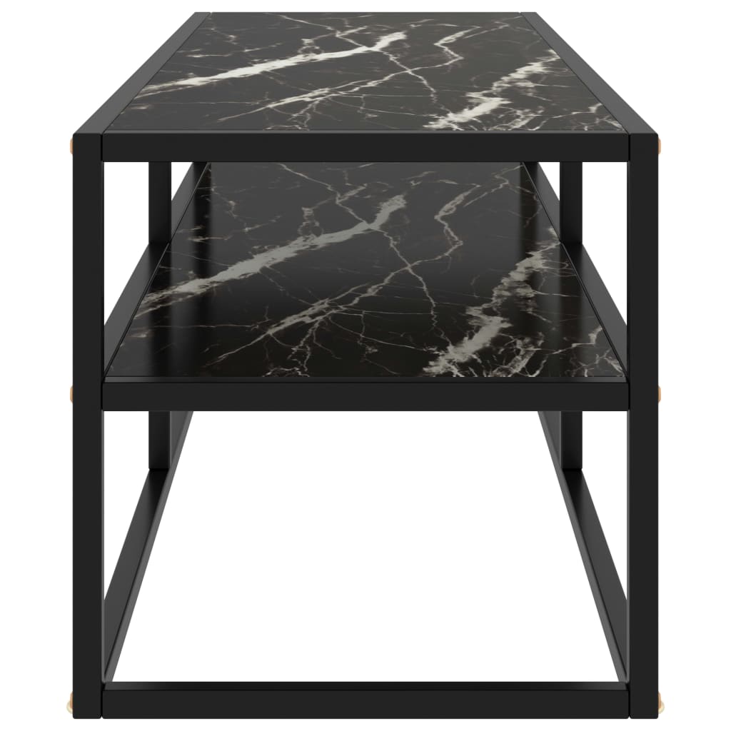 Tv-meubel met zwart marmerglas 120x40x40 cm zwart is nu te koop bij PeponiXL, paradijselijk wonen!