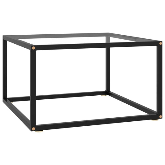 Salontafel met gehard glas 60x60x35 cm zwart is nu te koop bij PeponiXL, paradijselijk wonen!