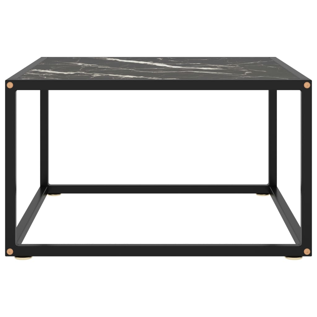Salontafel met zwart marmerglas 60x60x35 cm zwart is nu te koop bij PeponiXL, paradijselijk wonen!