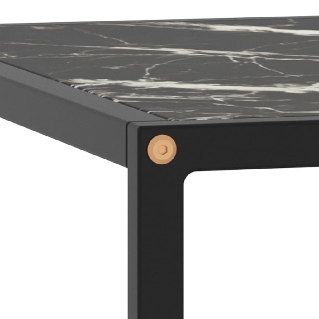 Salontafel met zwart marmerglas 60x60x35 cm zwart is nu te koop bij PeponiXL, paradijselijk wonen!