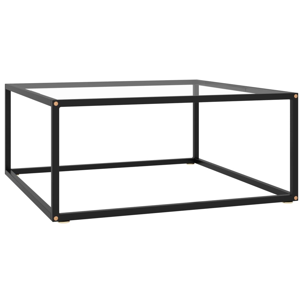 Salontafel met gehard glas 80x80x35 cm zwart is nu te koop bij PeponiXL, paradijselijk wonen!