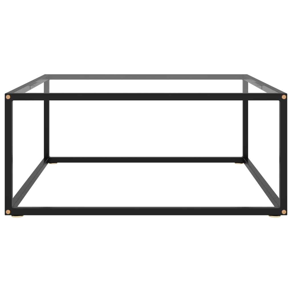 Salontafel met gehard glas 80x80x35 cm zwart is nu te koop bij PeponiXL, paradijselijk wonen!