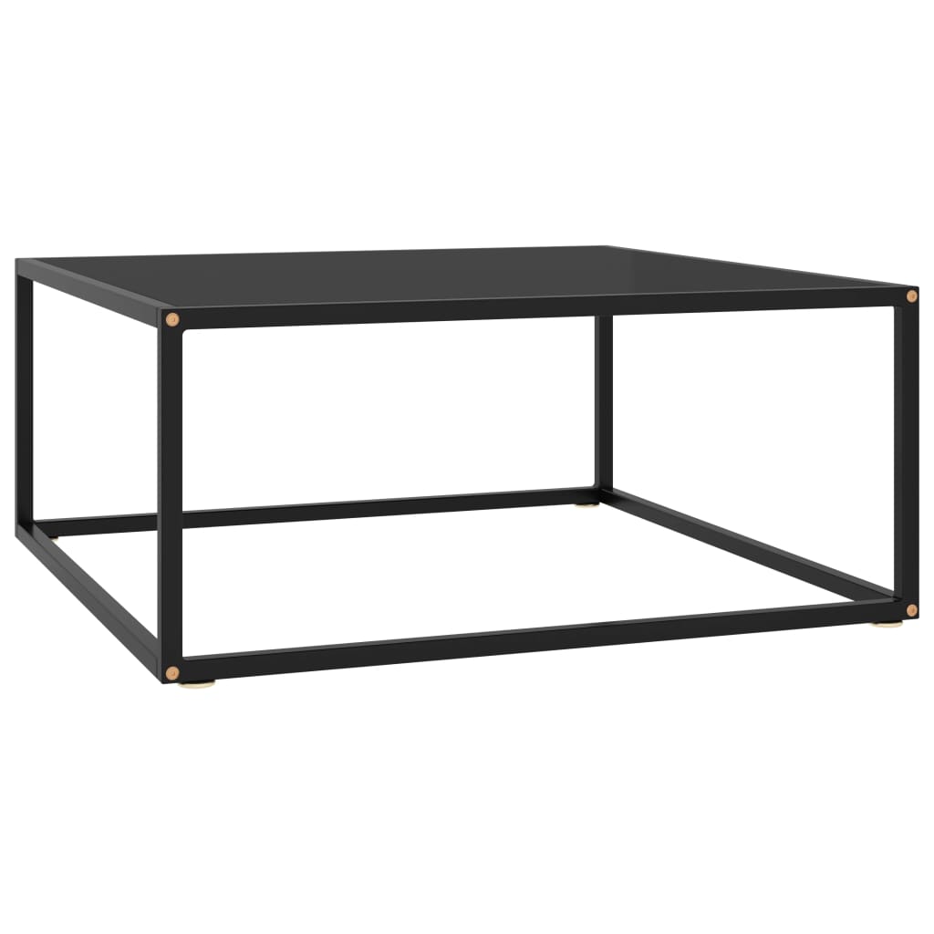 Salontafel met zwart glas 80x80x35 cm zwart is nu te koop bij PeponiXL, paradijselijk wonen!