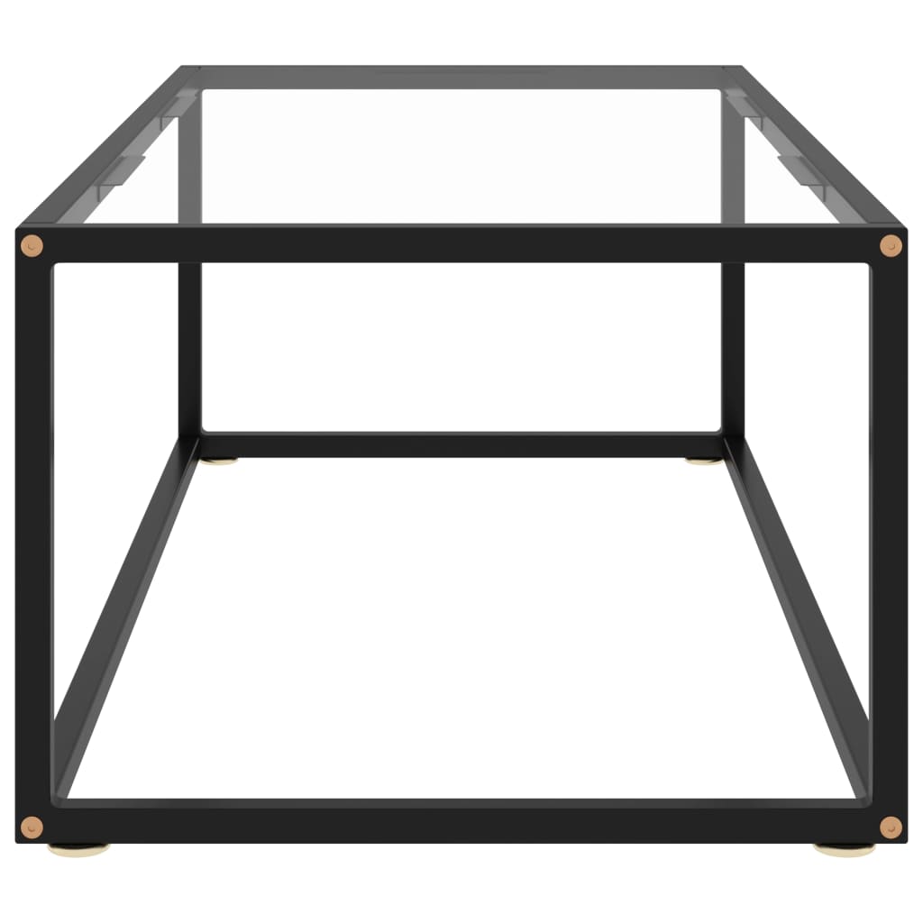 Salontafel met gehard glas 100x50x35 cm zwart is nu te koop bij PeponiXL, paradijselijk wonen!
