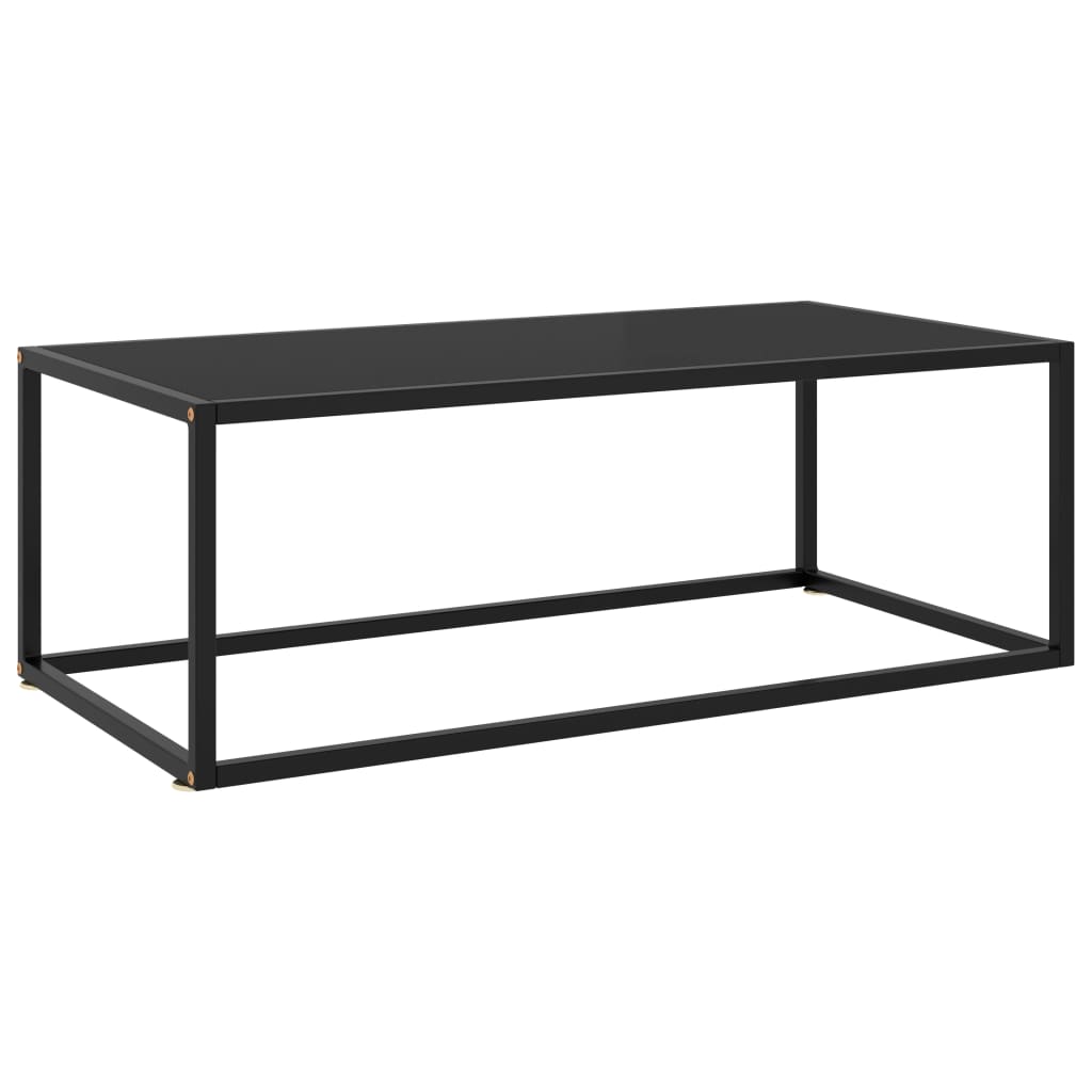 Salontafel met zwart glas 100x50x35 cm zwart is nu te koop bij PeponiXL, paradijselijk wonen!