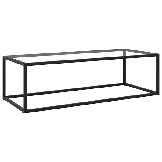 Salontafel met gehard glas 120x60x35 cm zwart is nu te koop bij PeponiXL, paradijselijk wonen!