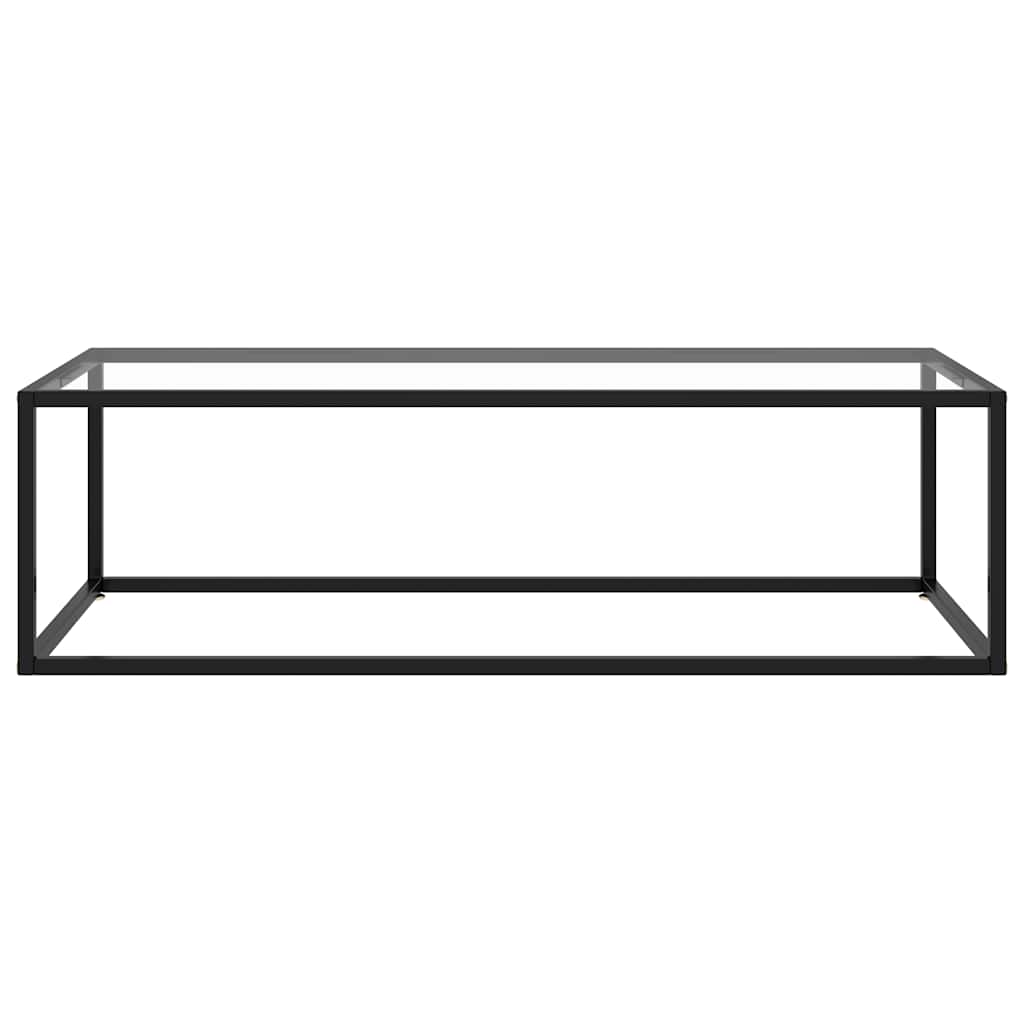 Salontafel met gehard glas 120x60x35 cm zwart