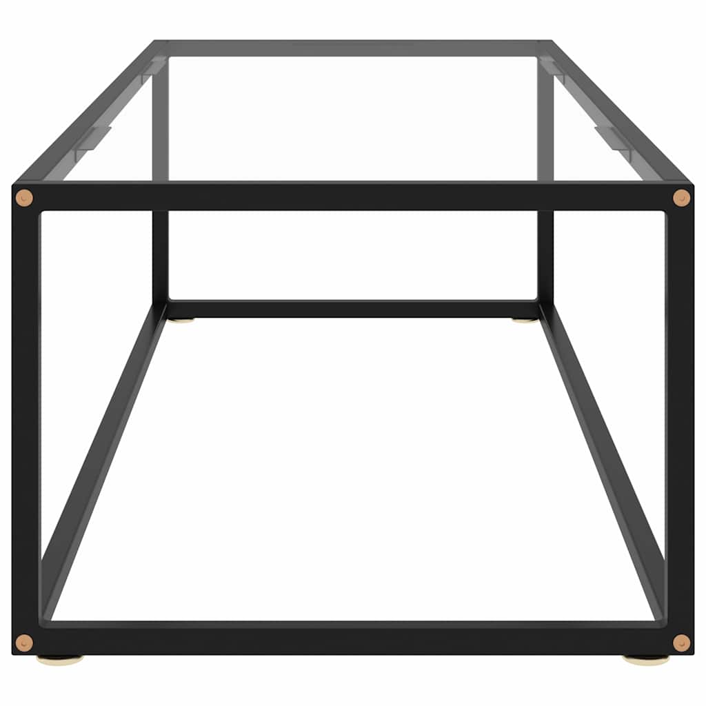 Salontafel met gehard glas 120x60x35 cm zwart