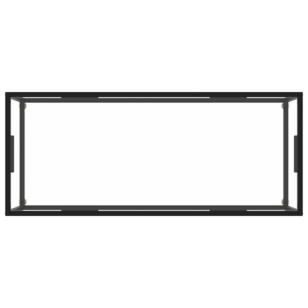 Salontafel met gehard glas 120x60x35 cm zwart
