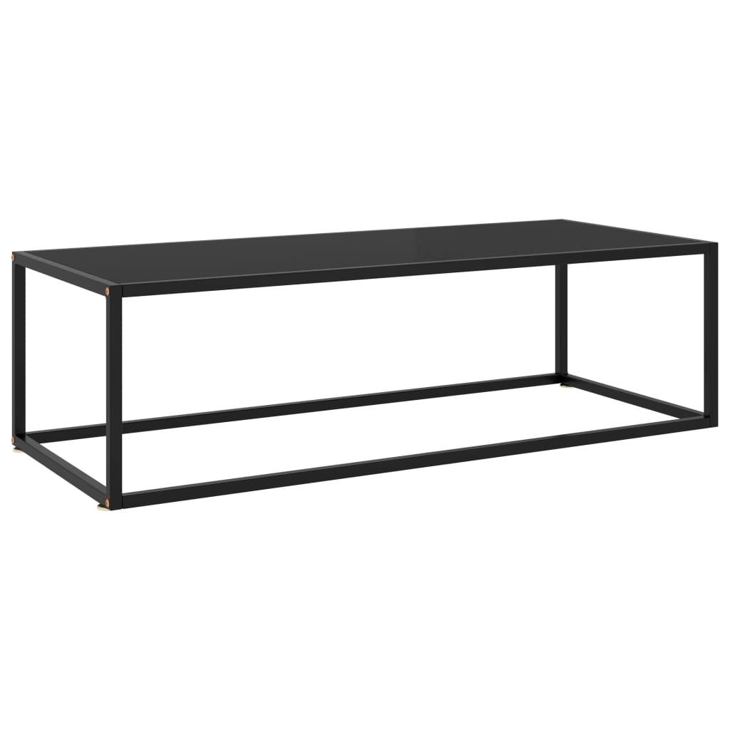 Salontafel met zwart glas 120x50x35 cm zwart is nu te koop bij PeponiXL, paradijselijk wonen!