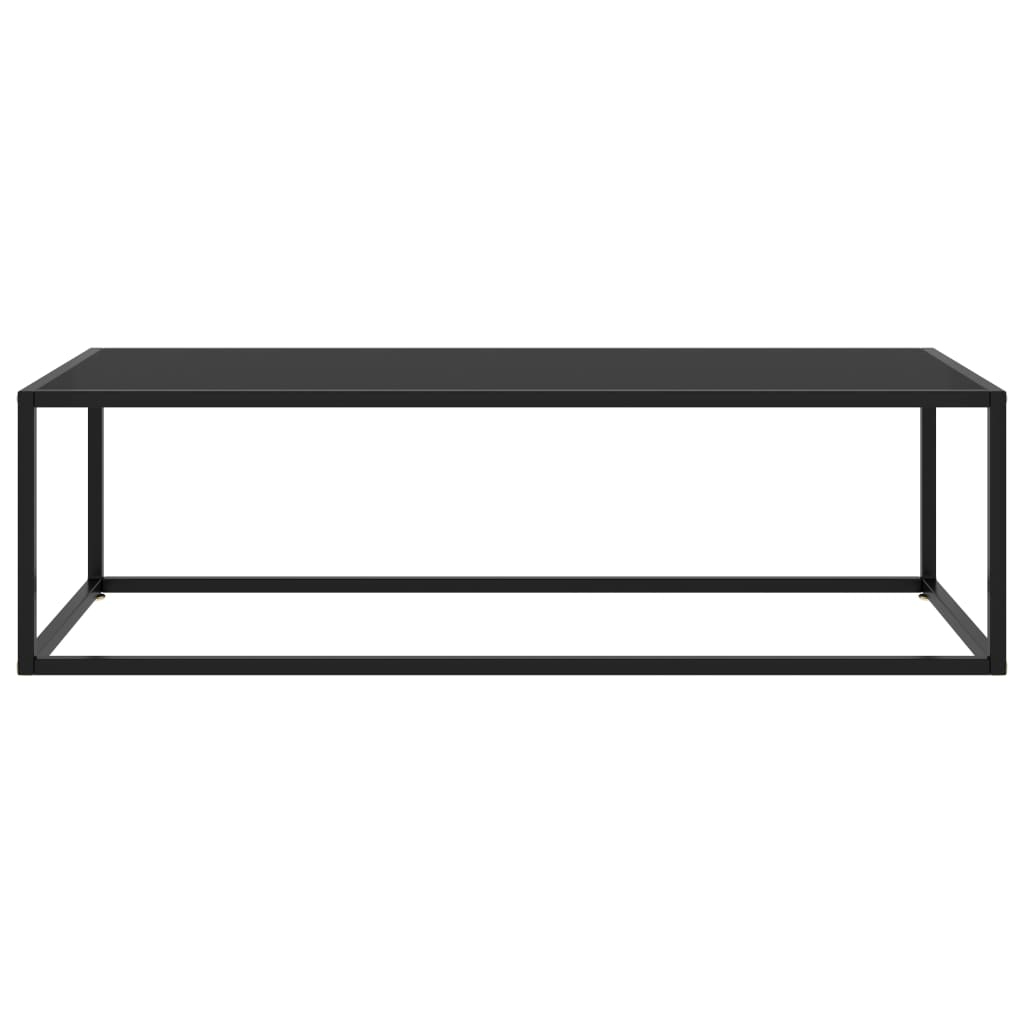 Salontafel met zwart glas 120x50x35 cm zwart is nu te koop bij PeponiXL, paradijselijk wonen!