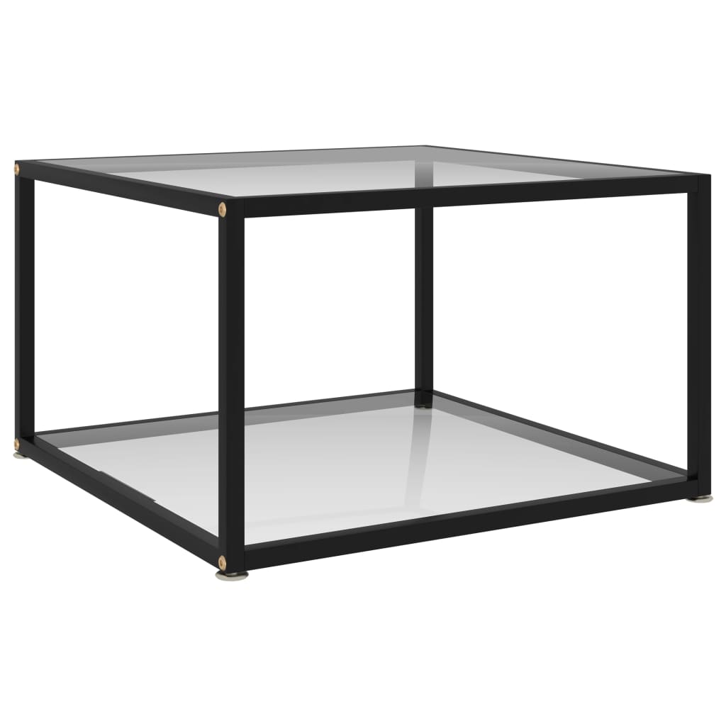 Salontafel 60x60x35 cm gehard glas transparant is nu te koop bij PeponiXL, paradijselijk wonen!