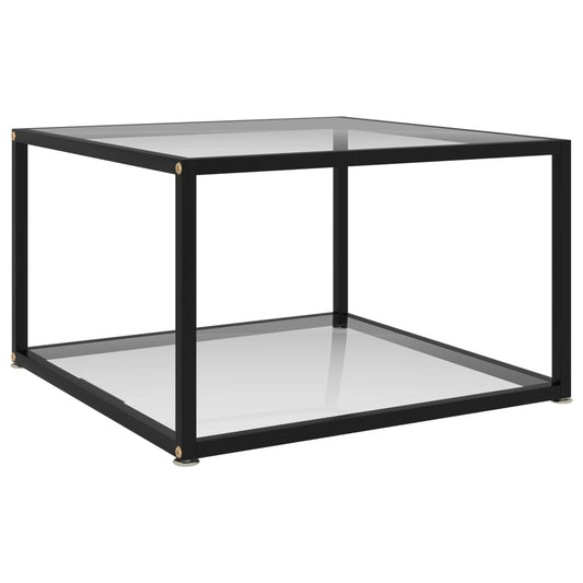 Salontafel 60x60x35 cm gehard glas transparant is nu te koop bij PeponiXL, paradijselijk wonen!