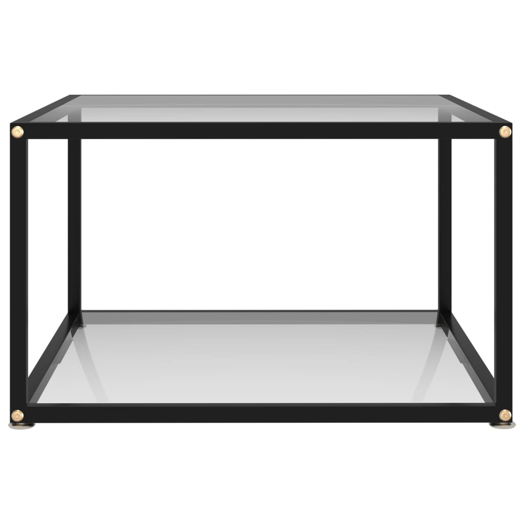 Salontafel 60x60x35 cm gehard glas transparant is nu te koop bij PeponiXL, paradijselijk wonen!