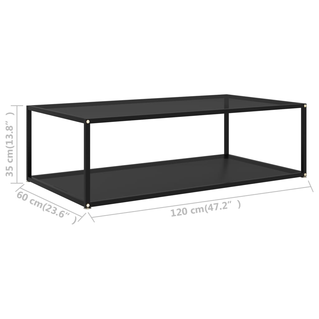 Salontafel 120x60x35 cm gehard glas zwart is nu te koop bij PeponiXL, paradijselijk wonen!