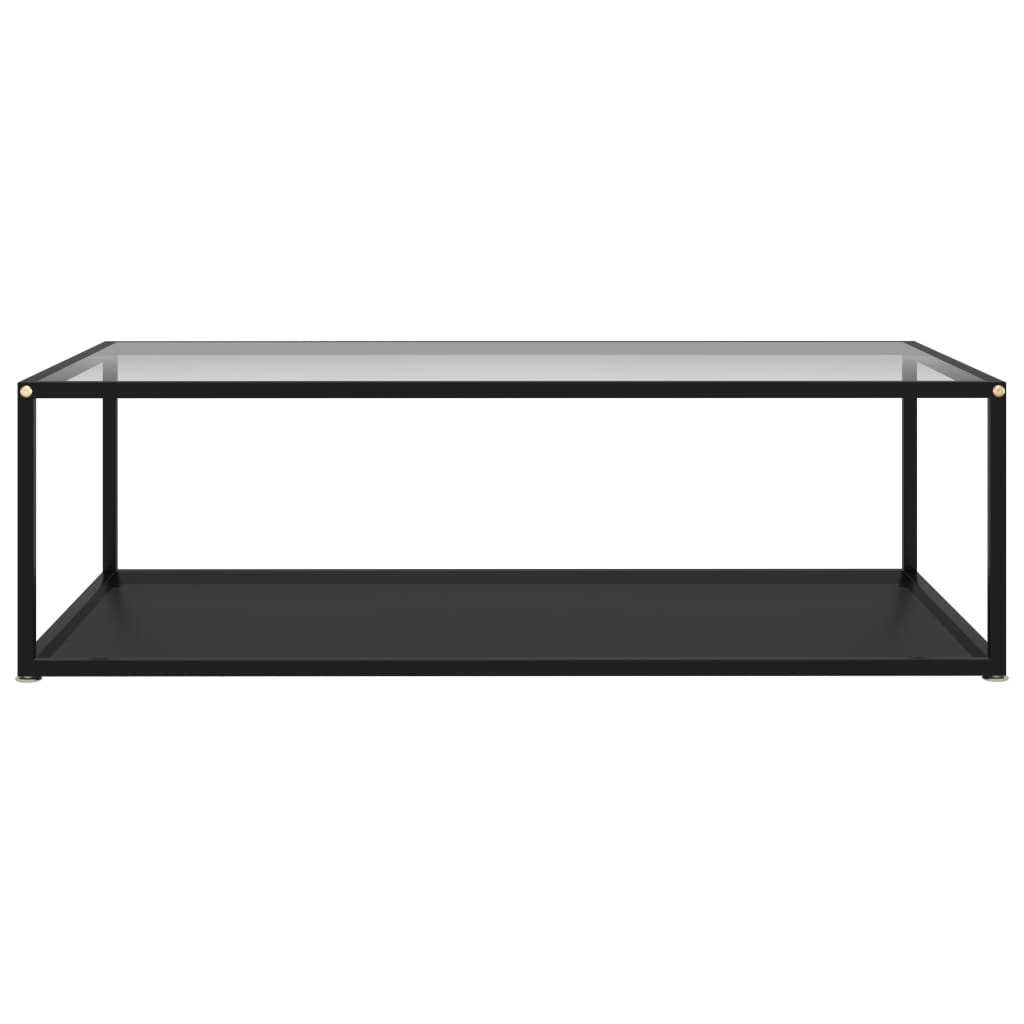 Salontafel 120x60x35 cm gehard glas transparant en zwart is nu te koop bij PeponiXL, paradijselijk wonen!