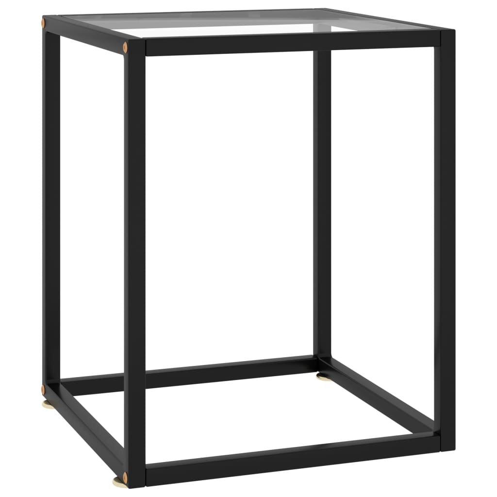 Salontafel met gehard glas 40x40x50 cm zwart is nu te koop bij PeponiXL, paradijselijk wonen!
