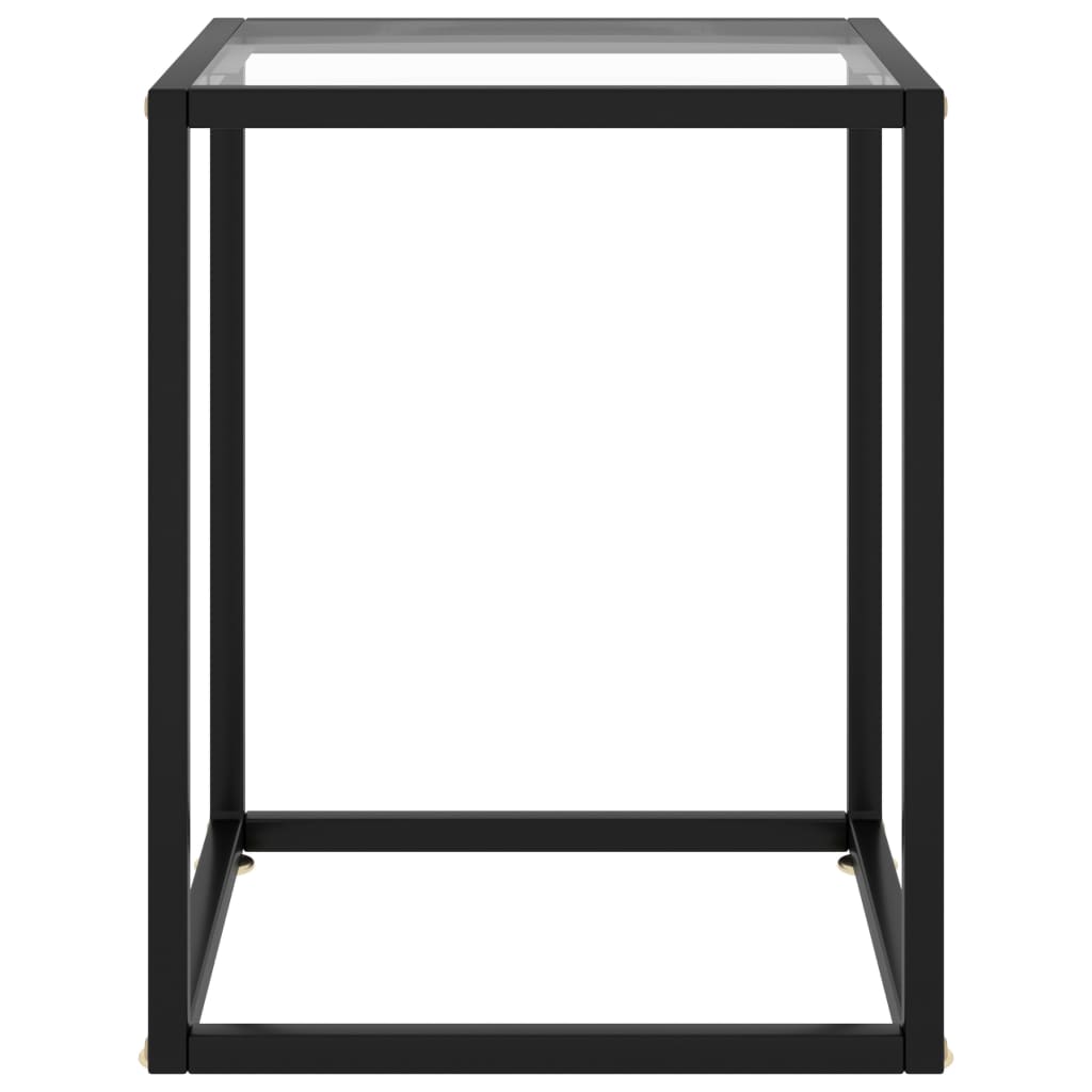 Salontafel met gehard glas 40x40x50 cm zwart is nu te koop bij PeponiXL, paradijselijk wonen!