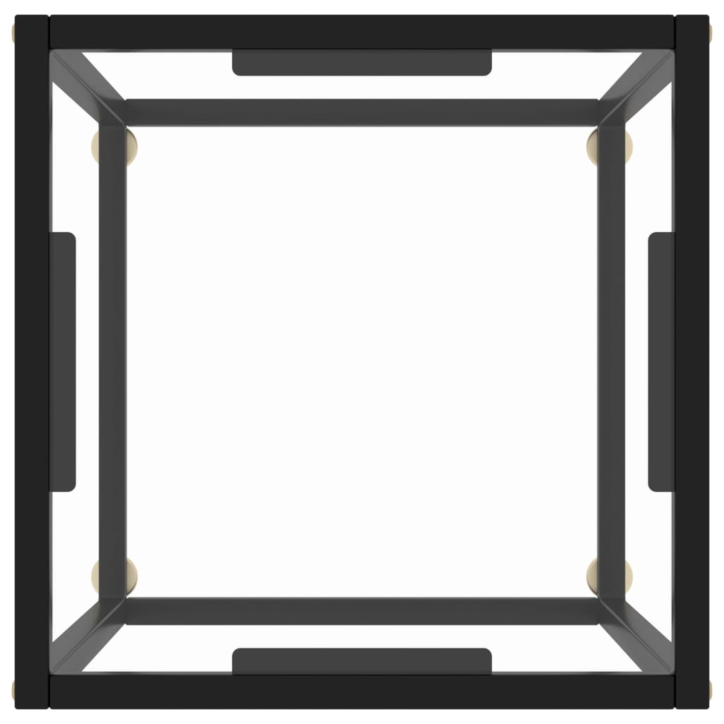 Salontafel met gehard glas 40x40x50 cm zwart is nu te koop bij PeponiXL, paradijselijk wonen!