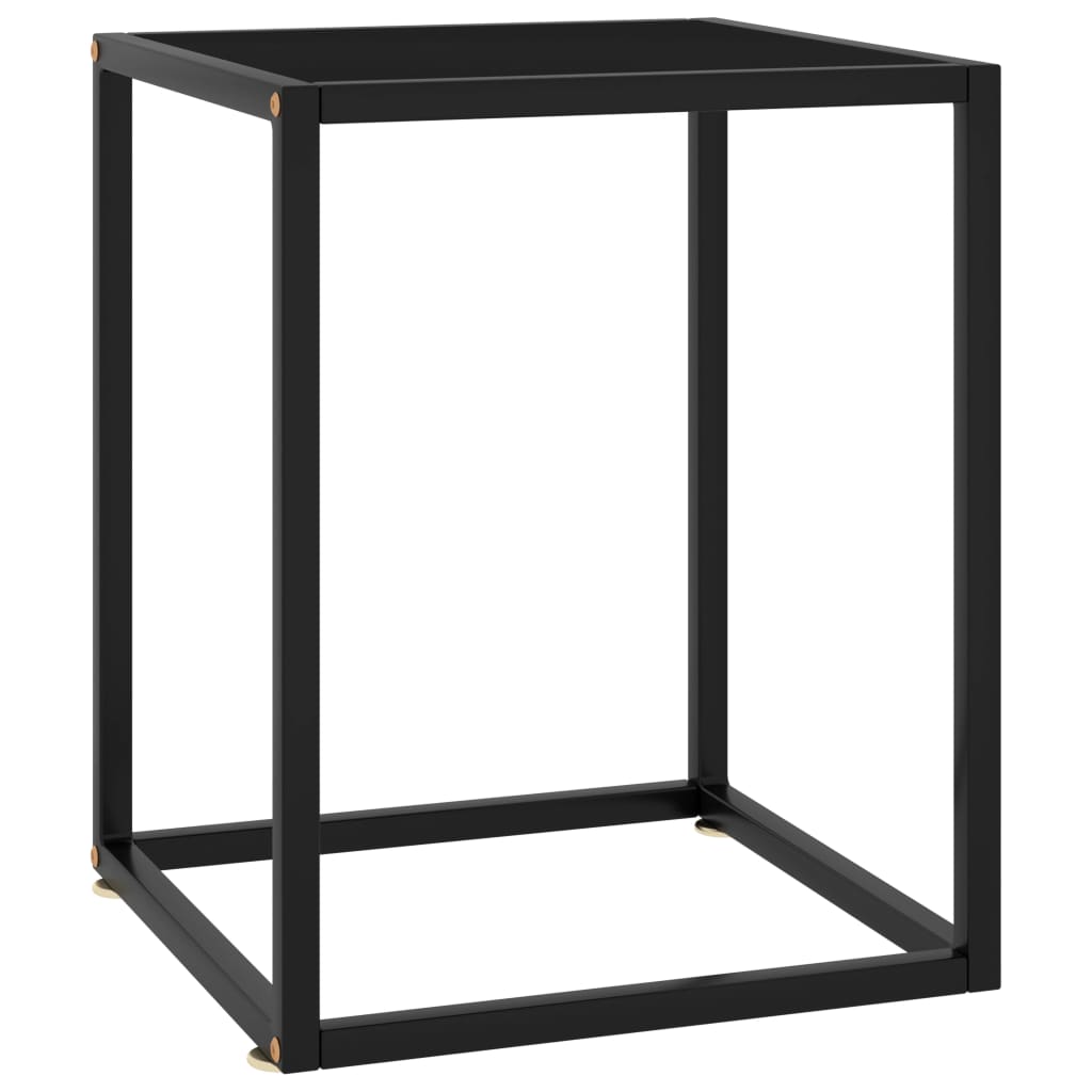 Salontafel met zwart glas 40x40x50 cm zwart is nu te koop bij PeponiXL, paradijselijk wonen!