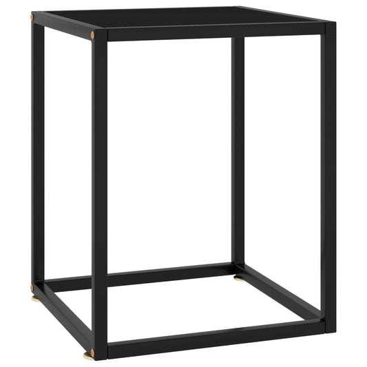 Salontafel met zwart glas 40x40x50 cm zwart is nu te koop bij PeponiXL, paradijselijk wonen!