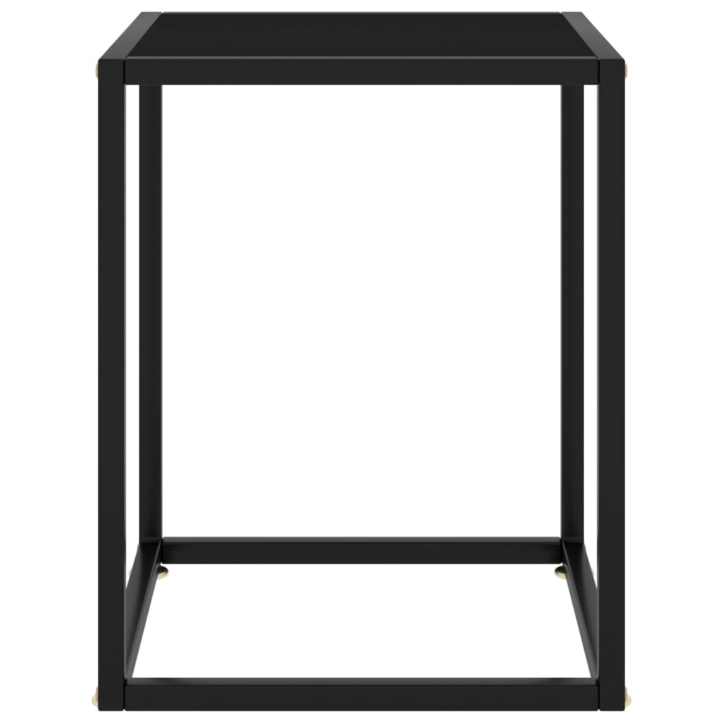 Salontafel met zwart glas 40x40x50 cm zwart is nu te koop bij PeponiXL, paradijselijk wonen!