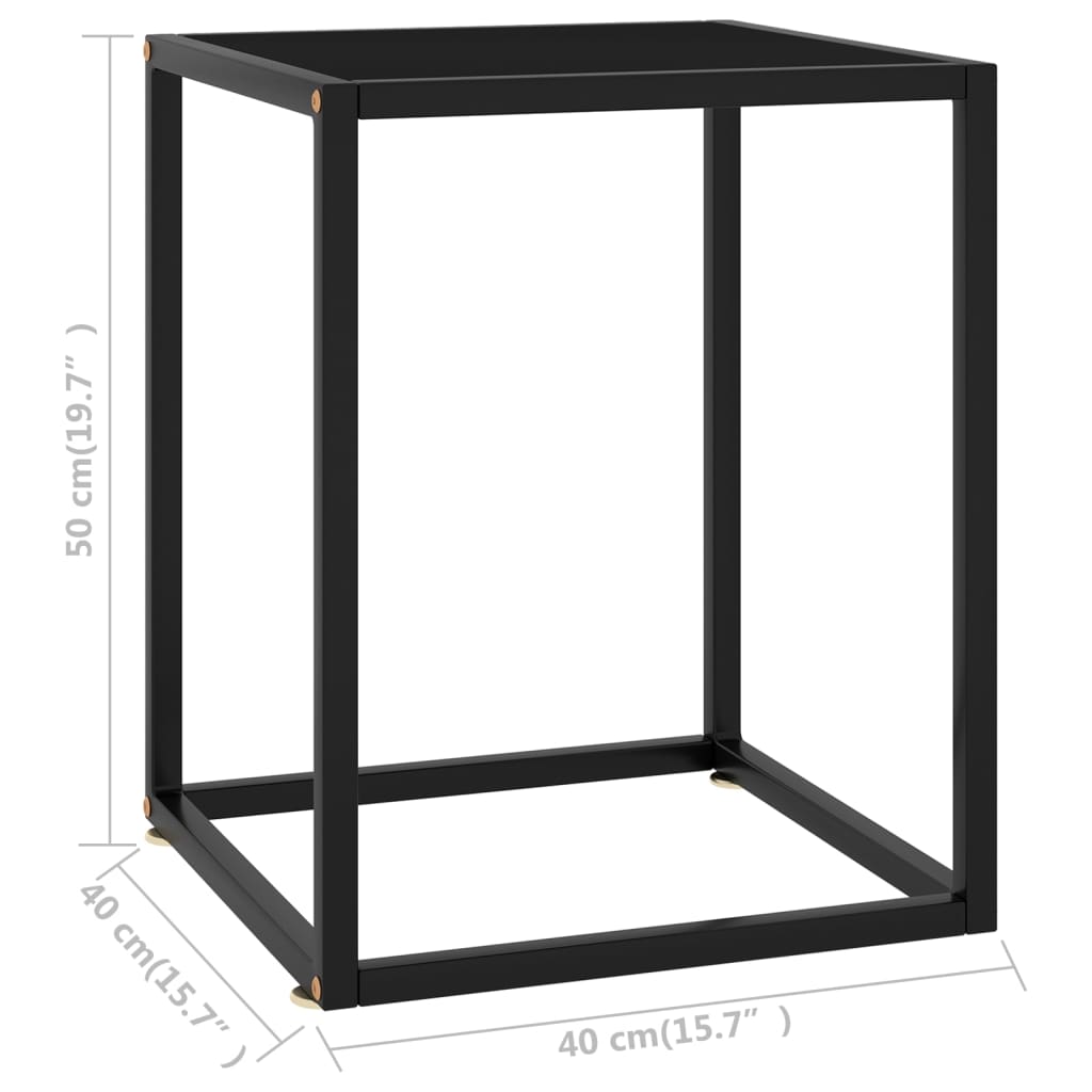 Salontafel met zwart glas 40x40x50 cm zwart is nu te koop bij PeponiXL, paradijselijk wonen!