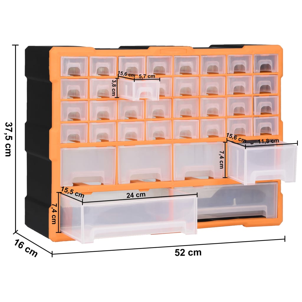 Organiser met 38 lades 52x16x37,5 cm is nu te koop bij PeponiXL, paradijselijk wonen!