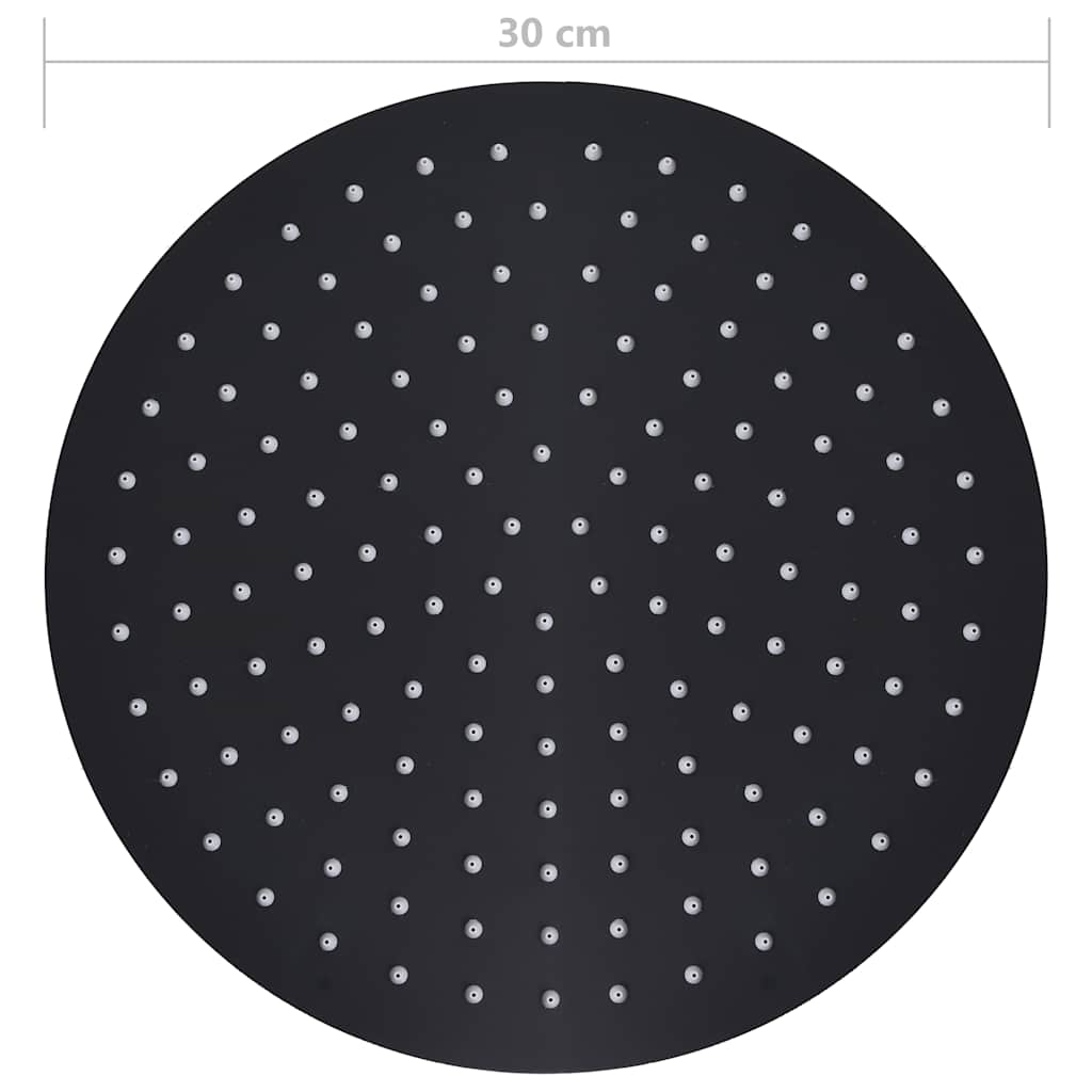 Regendouchekop rond 30 cm roestvrij staal zwart is nu te koop bij PeponiXL, paradijselijk wonen!