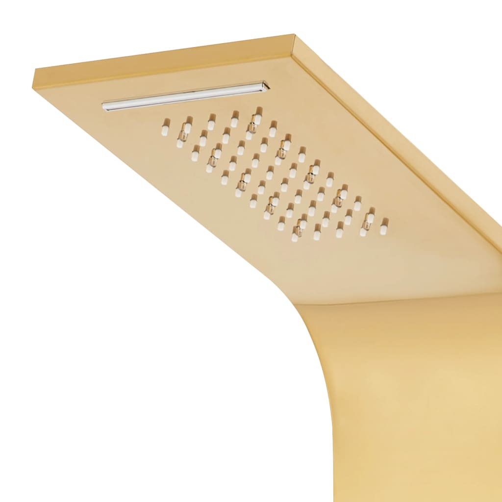 Douchepaneel gebogen roestvrij staal 201 goudkleurig is nu te koop bij PeponiXL, paradijselijk wonen!