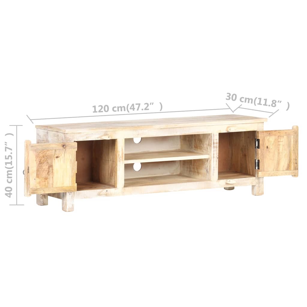 Tv-meubel 120x30x40 cm ruw acaciahout is nu te koop bij PeponiXL, paradijselijk wonen!