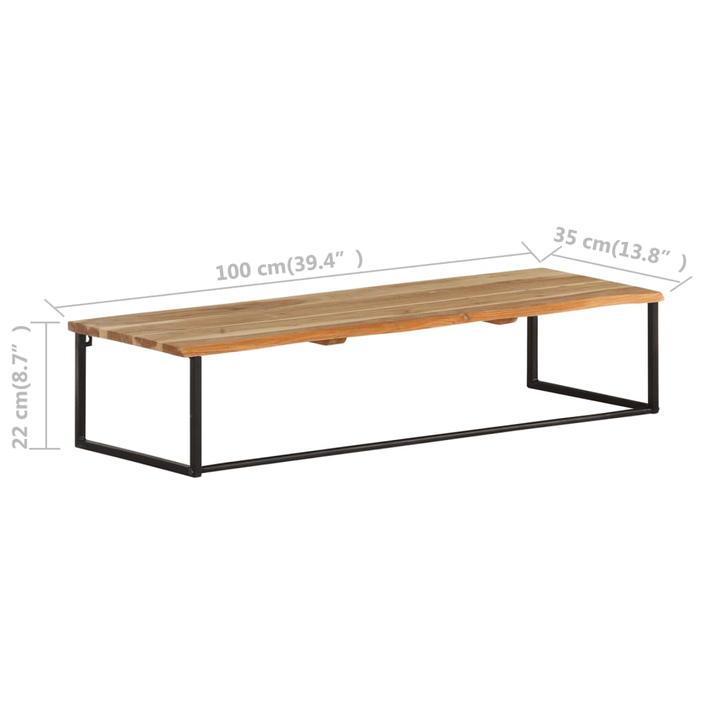 Kapstok met schap 100x35x22 cm massief acaciahout is nu te koop bij PeponiXL, paradijselijk wonen!