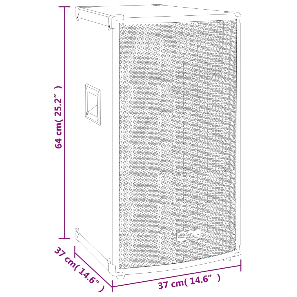 Hifi-podiumluidspreker passief 1000 W 37x37x64 cm zwart is nu te koop bij PeponiXL, paradijselijk wonen!