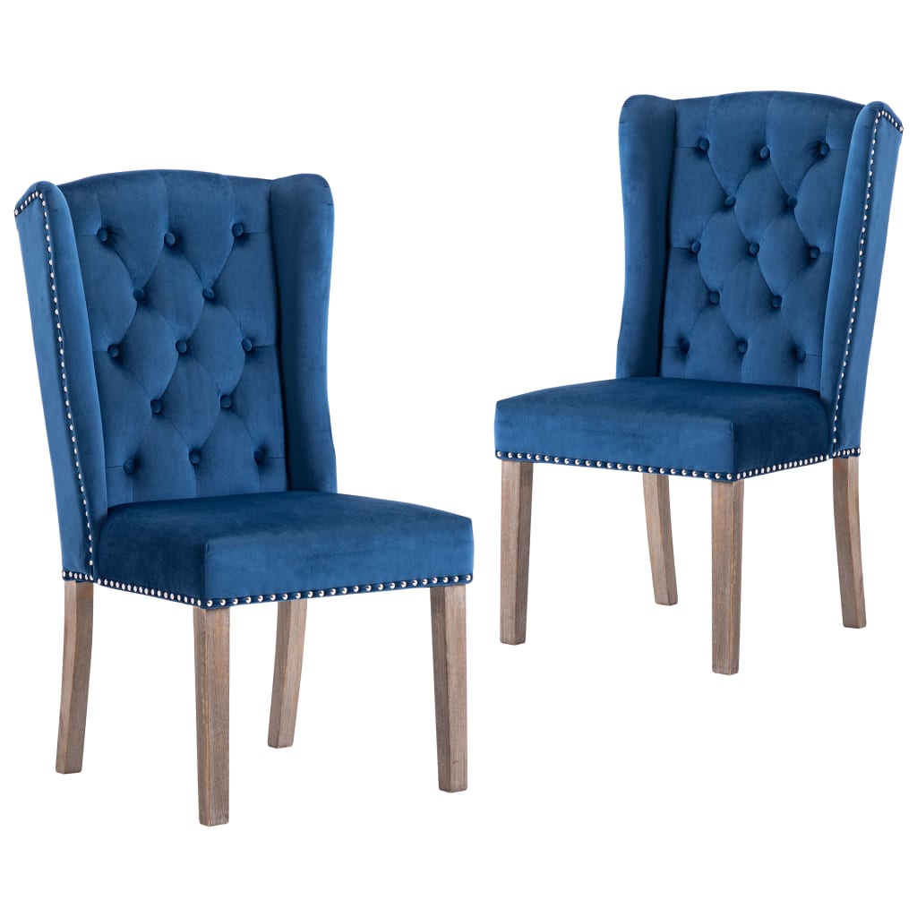 Eetkamerstoelen 2 st fluweel blauw is nu te koop bij PeponiXL, paradijselijk wonen!