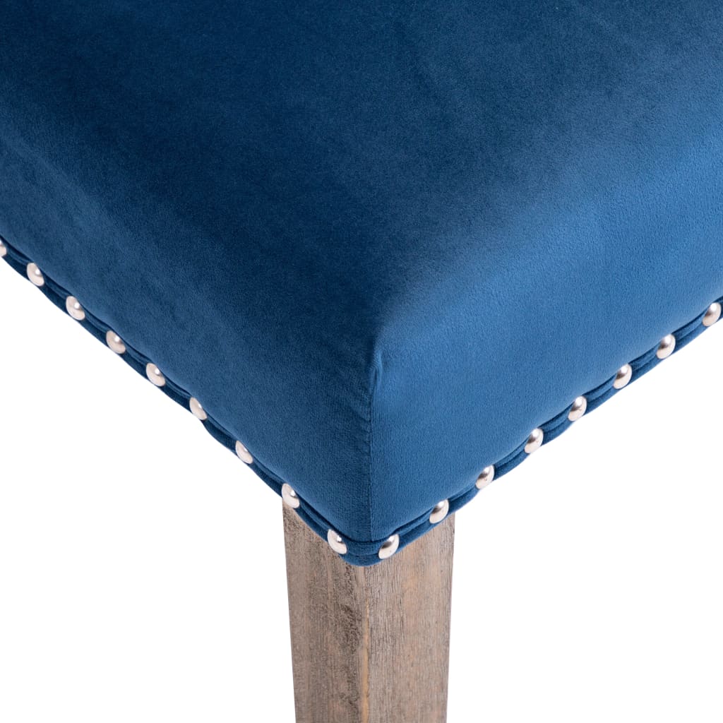 Eetkamerstoelen 2 st fluweel blauw is nu te koop bij PeponiXL, paradijselijk wonen!