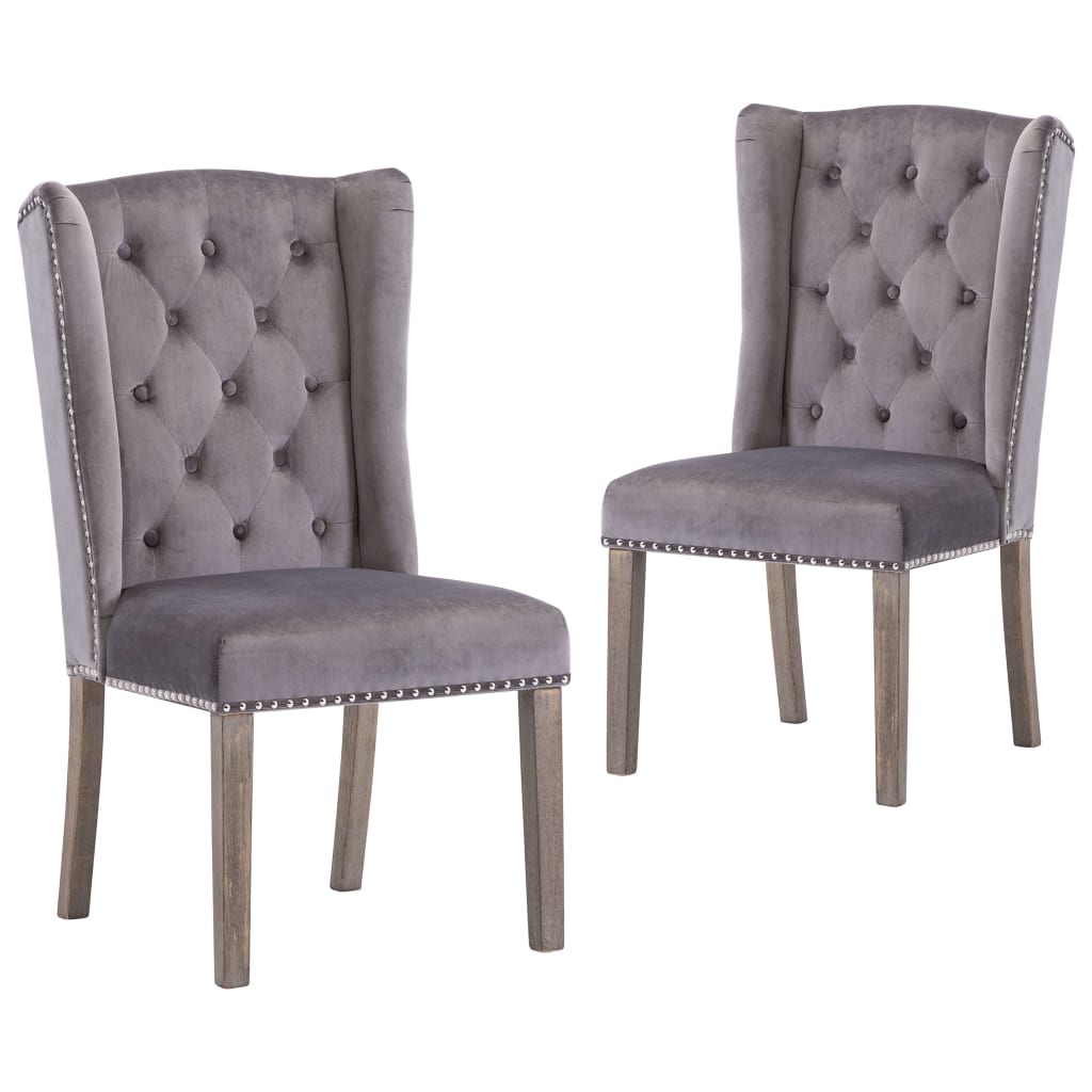 Eetkamerstoelen 2 st fluweel grijs is nu te koop bij PeponiXL, paradijselijk wonen!