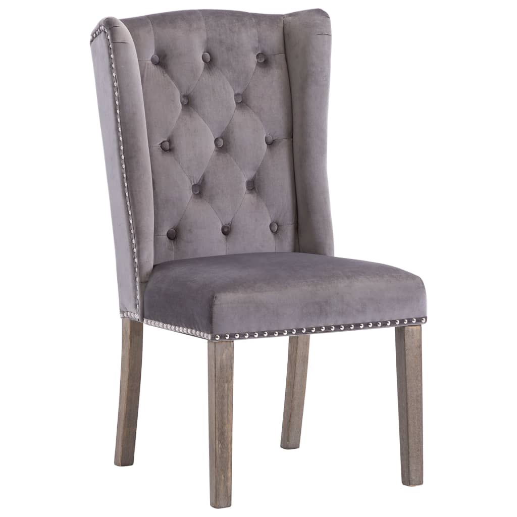 Eetkamerstoelen 2 st fluweel grijs is nu te koop bij PeponiXL, paradijselijk wonen!